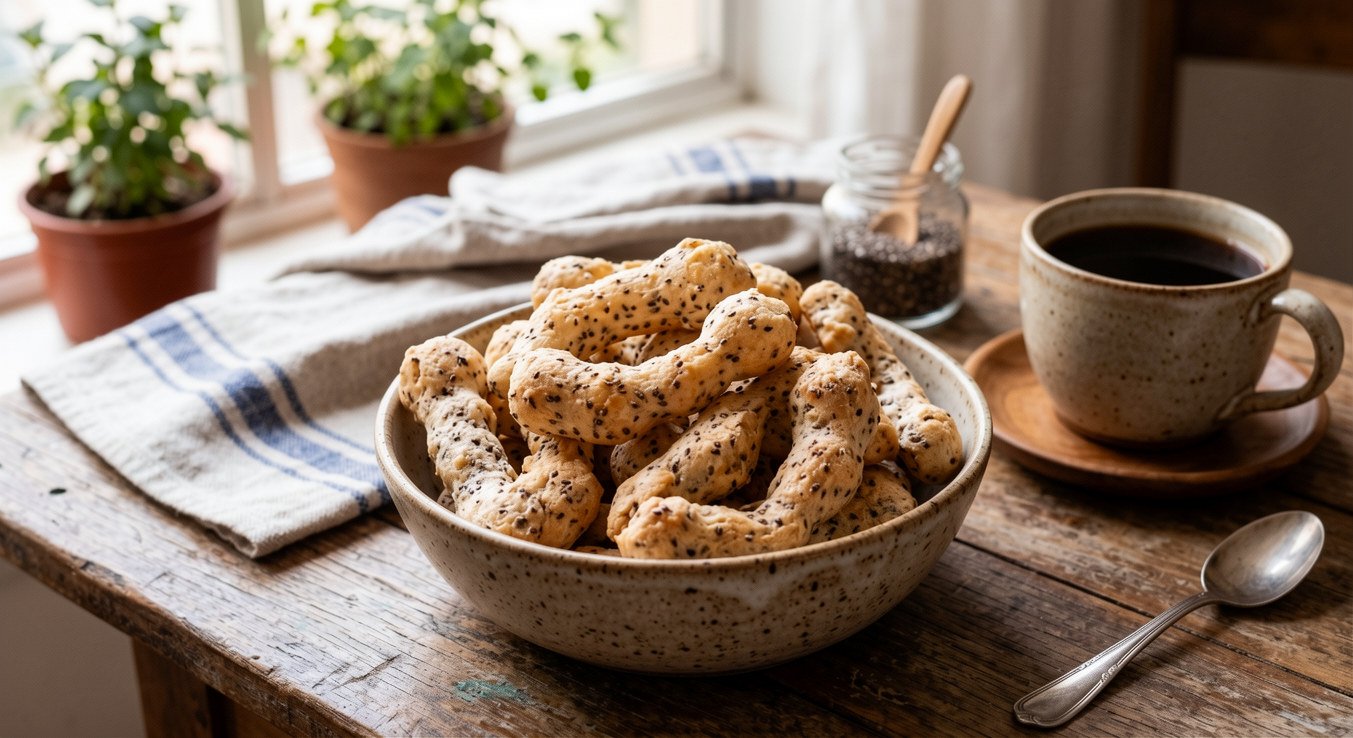 BISCOITO DE POLVILHO ASSADO COM CHIA