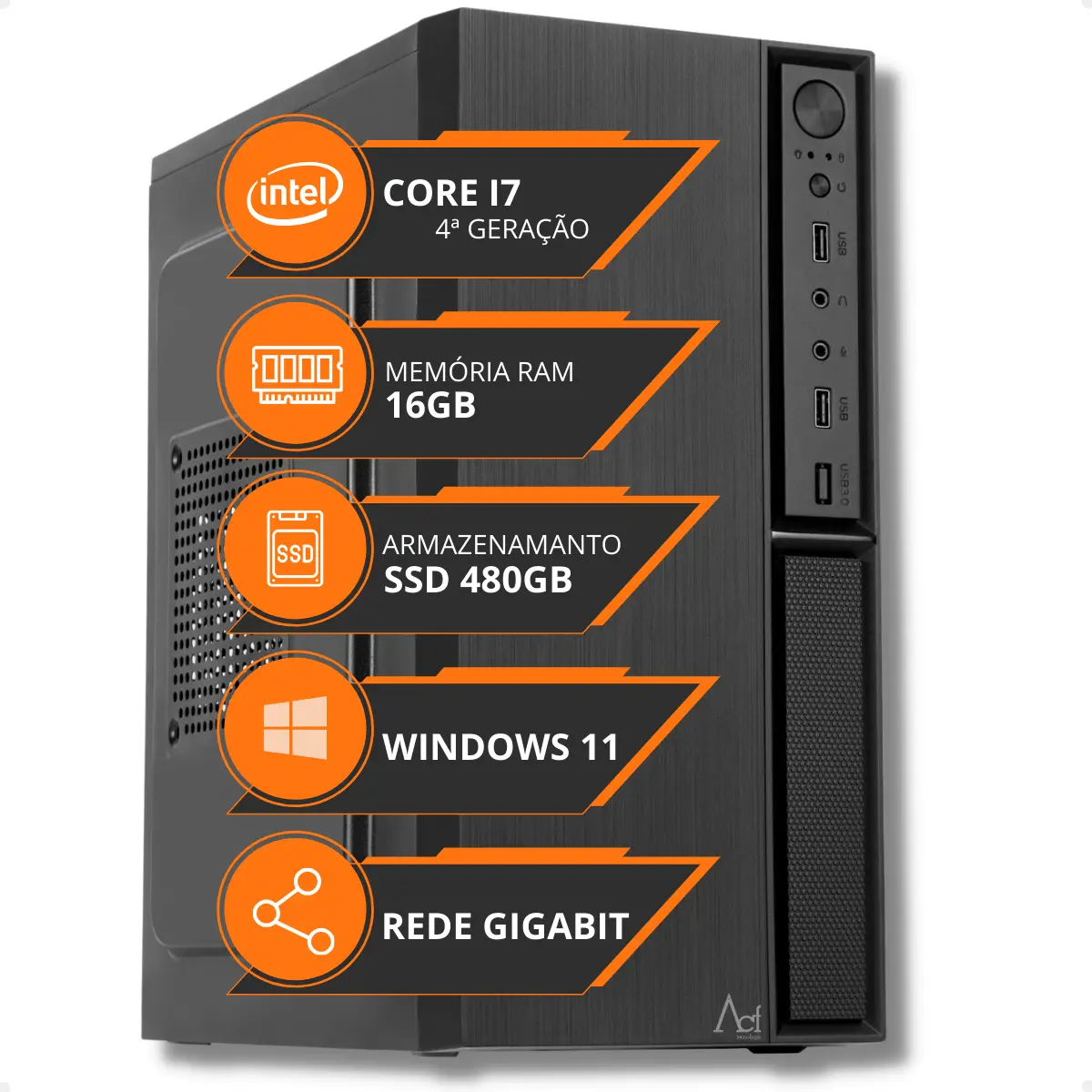 Pc Cpu Intel Core I7 4ª Geração 16gb Ram Ssd 480gb + Wifi