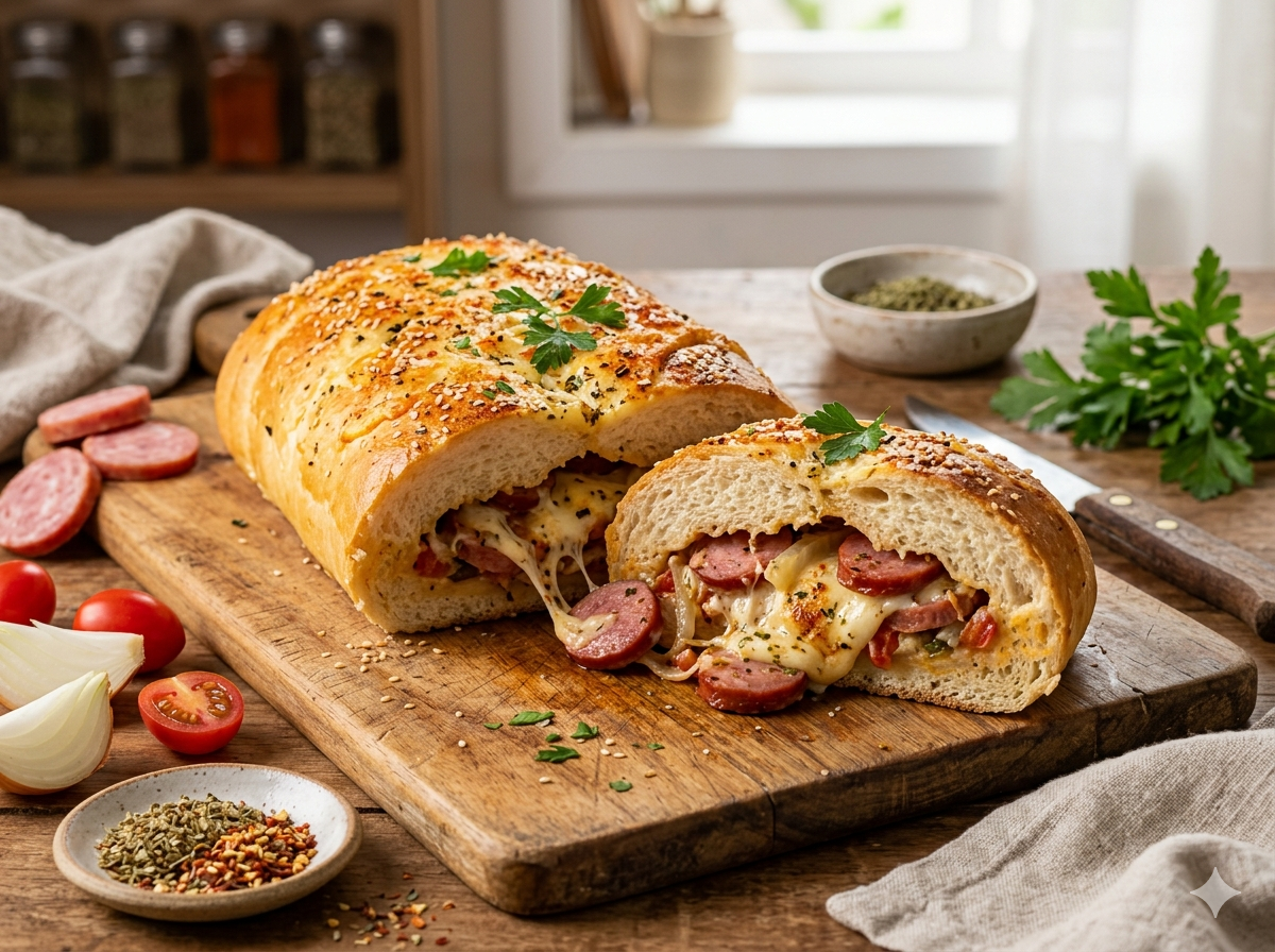 Lanche de Forno com Calabresa