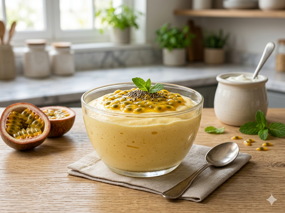 MOUSSE FIT DE MARACUJÁ COM IOGURTE