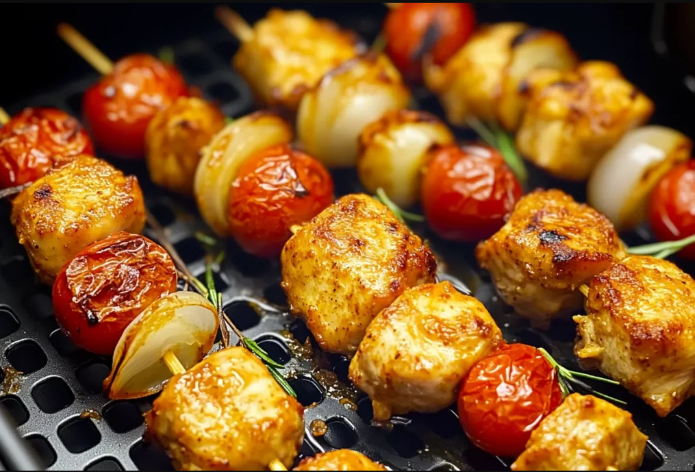 Espetinho de Frango com Legumes na Air Fryer: Colorido e Suculento