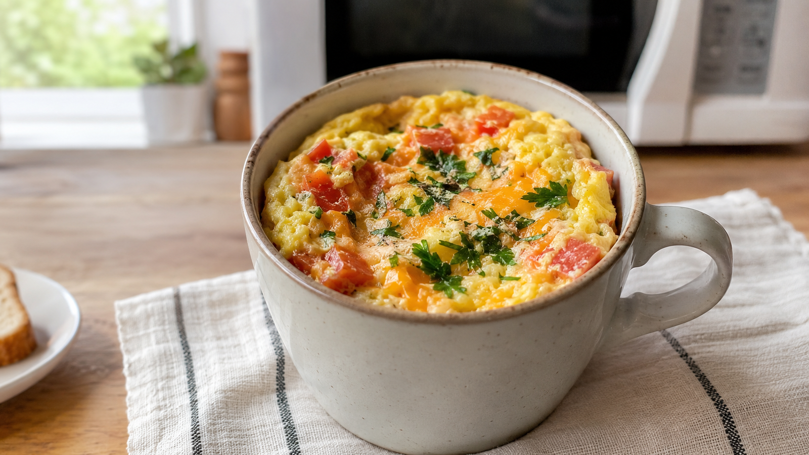 Omelete de Caneca no Micro-ondas: Fofo, Rápido e Versátil